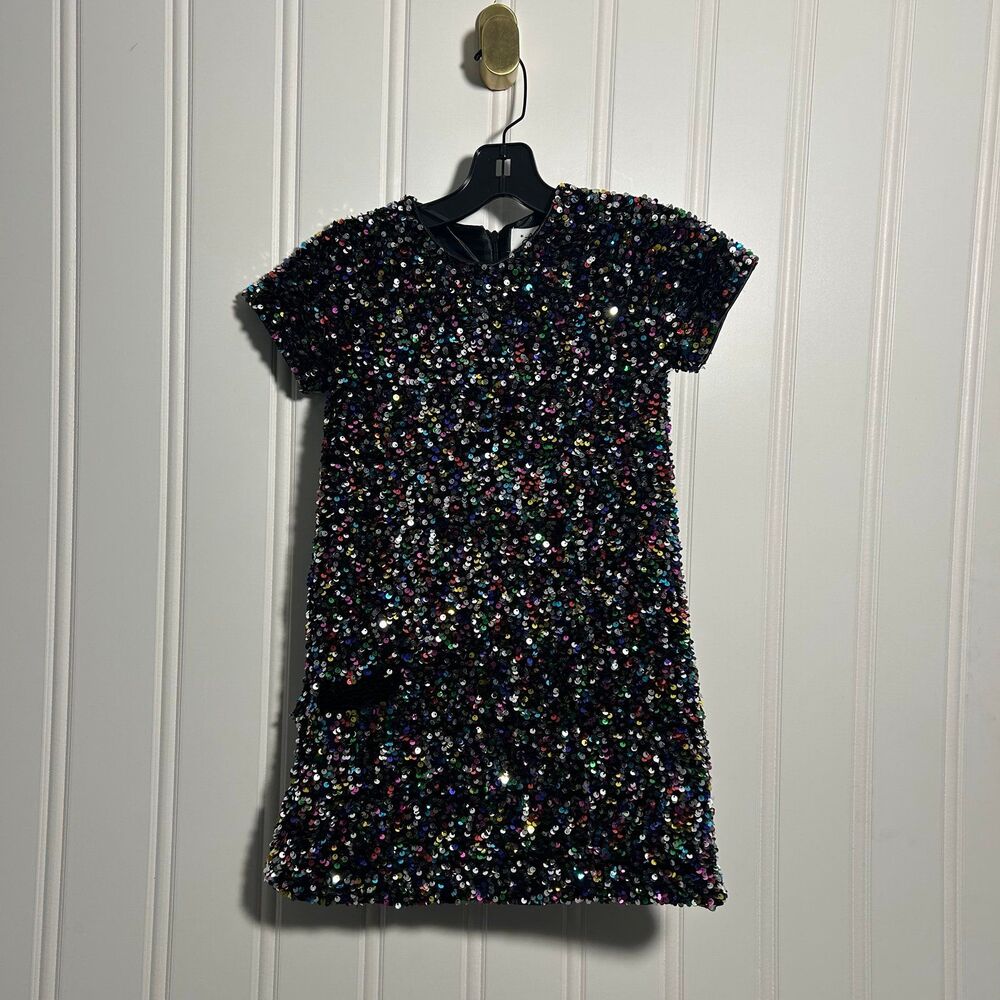 Lola + The Boys Sequin Dress Girls Size 8 Black Multicolor Sparkle Party Dress